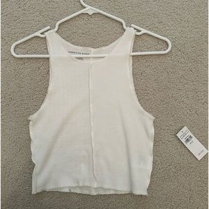 american eagle white crop top